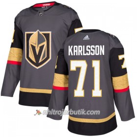 Män Ishockey Vegas Golden Knights Tröja William Karlsson 71 Adidas 2017-2018 Grå Authentic